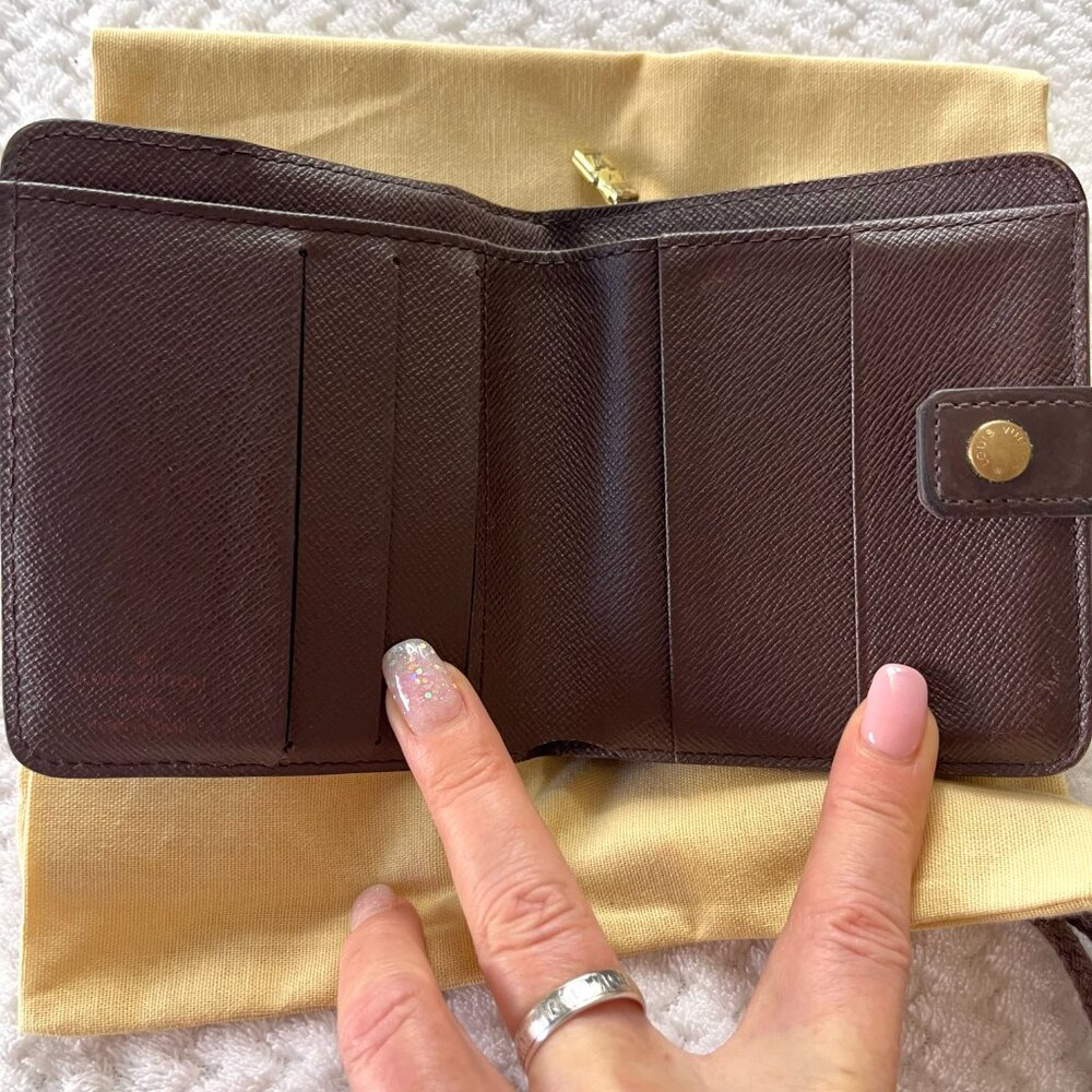 Louis Vuitton Damier Ebene Pattern Compact Zippé Wallet vintage - Picture 5 of 11